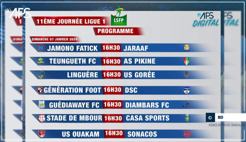 SENEGAL FOOTBALL Ligue 1 Teungueth FC AS Pikine Et GF DSC Les