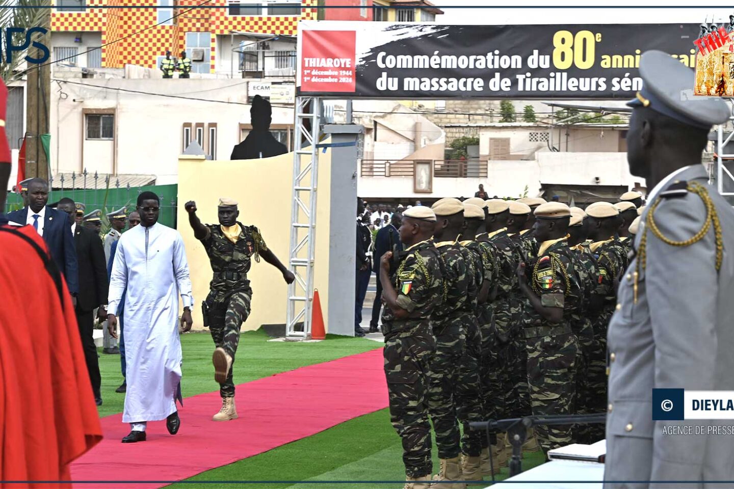Thiaroye 44 : arrivée du président de la République au camp militaire de Thiaroye