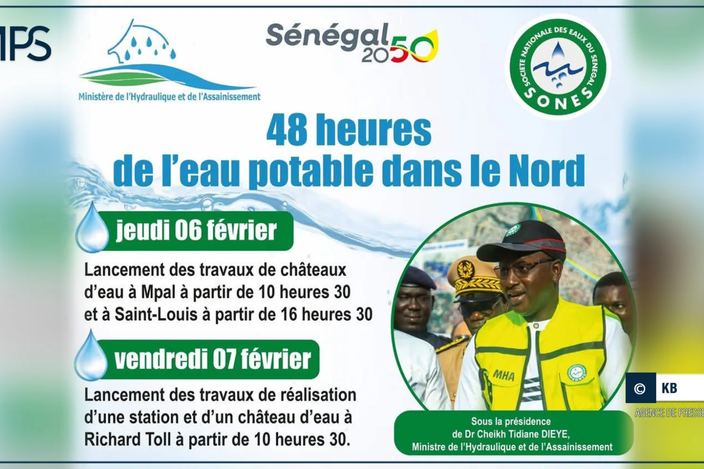 Saint-Louis : Cheikh Tidiane Dièye va lancer les travaux de construction d’ouvrages d’alimentation en eau potable