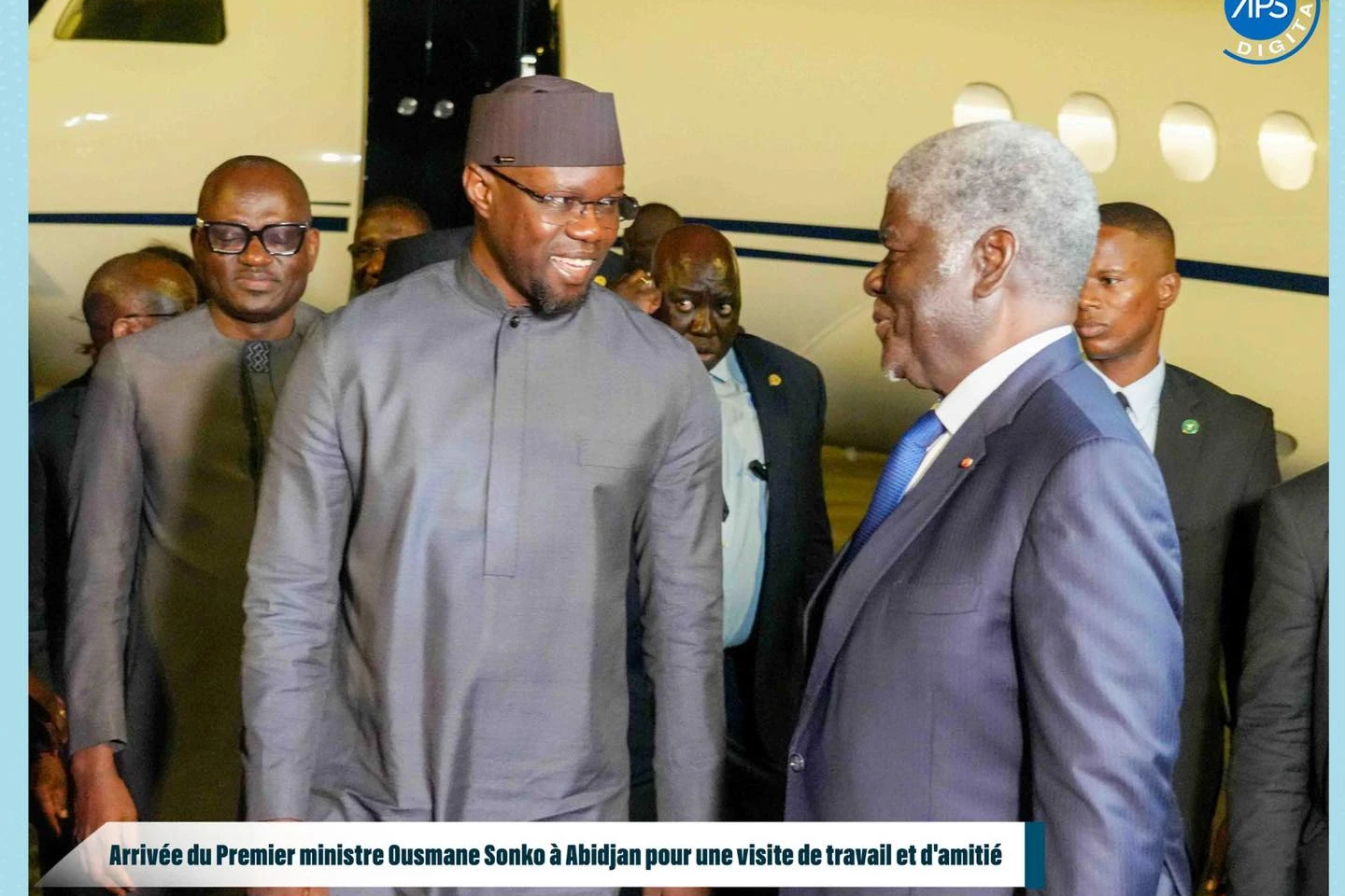 Arrivée du Premier ministre Ousmane Sonko à Abidjan pour la visite de travail et d’amitié
