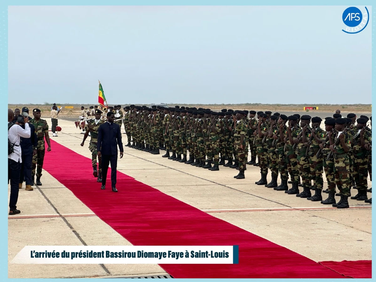 L’arrivée du président Bassirou Diomaye Faye à Saint-Louis