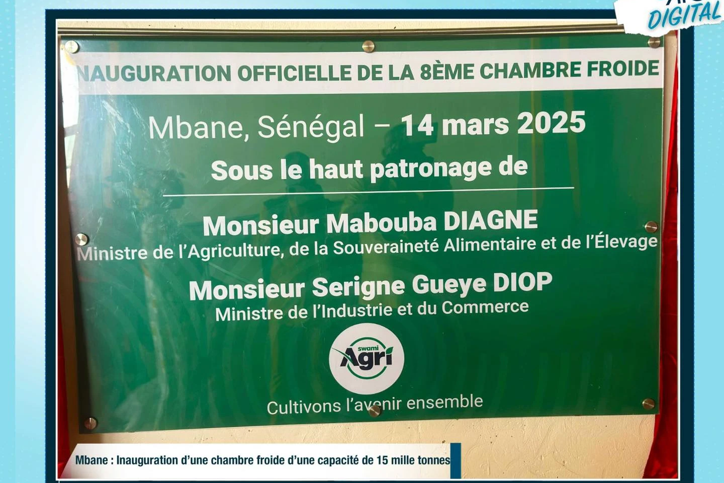 Mbane : Inaugurations d’une chambre froide d’une capacité de 15 mille tonnes