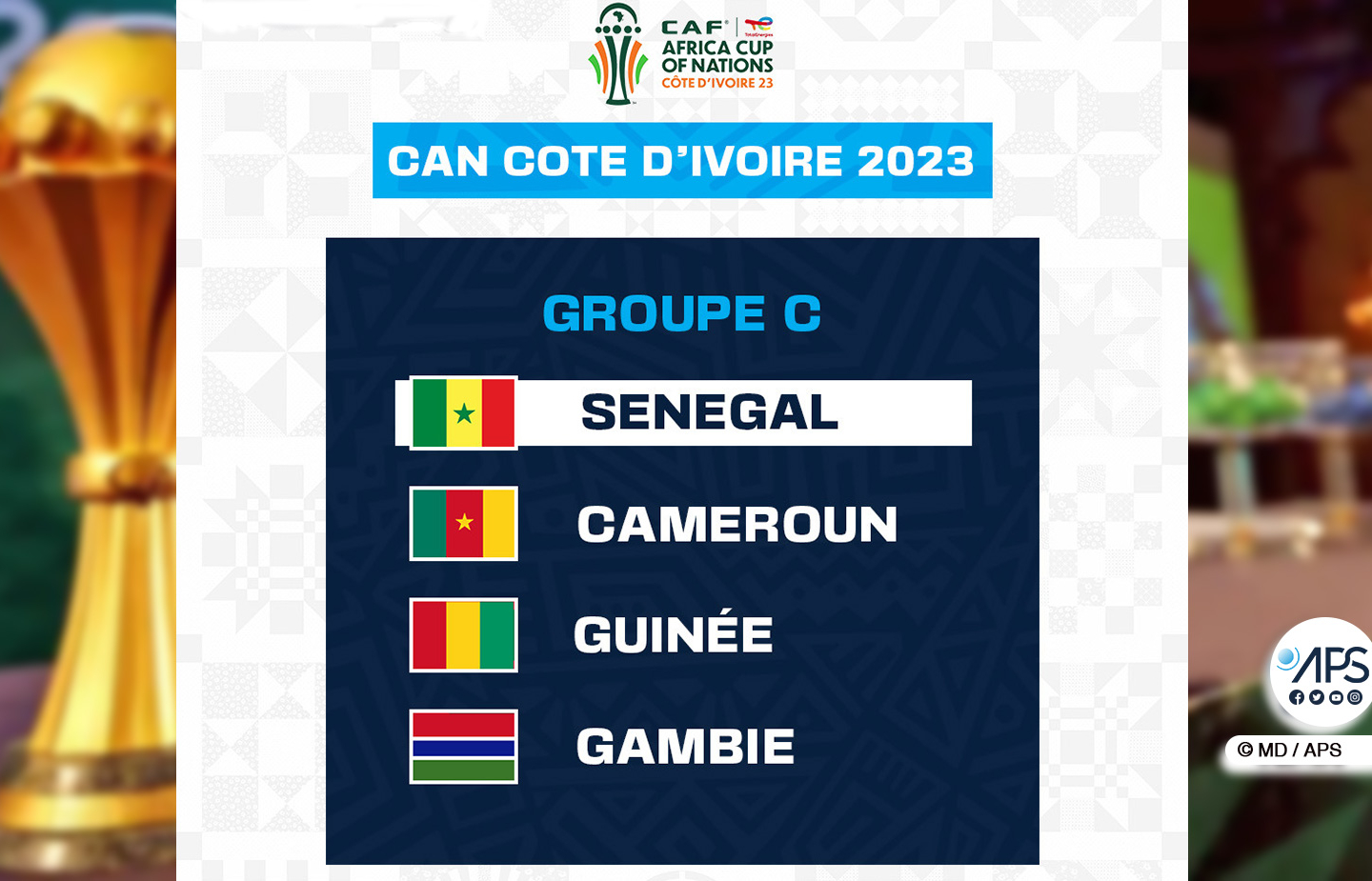 CAN 2023 : le Sénégal dans la poule C avec le Cameroun et ses voisines de la Guinée et de la Gambie