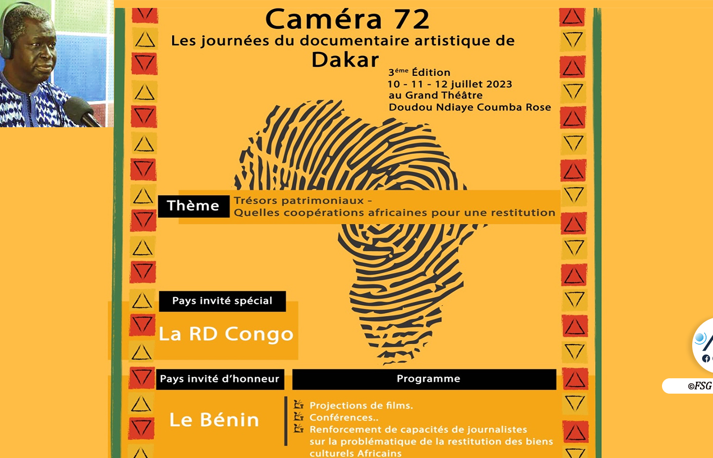 “Caméra 72”, une troisième édition sous le signe de la restitution des biens culturels africains