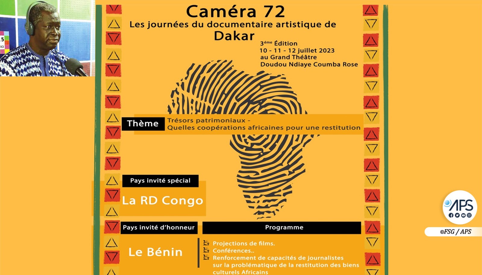 "Caméra 72", une troisième édition sous le signe de la restitution des biens culturels africains