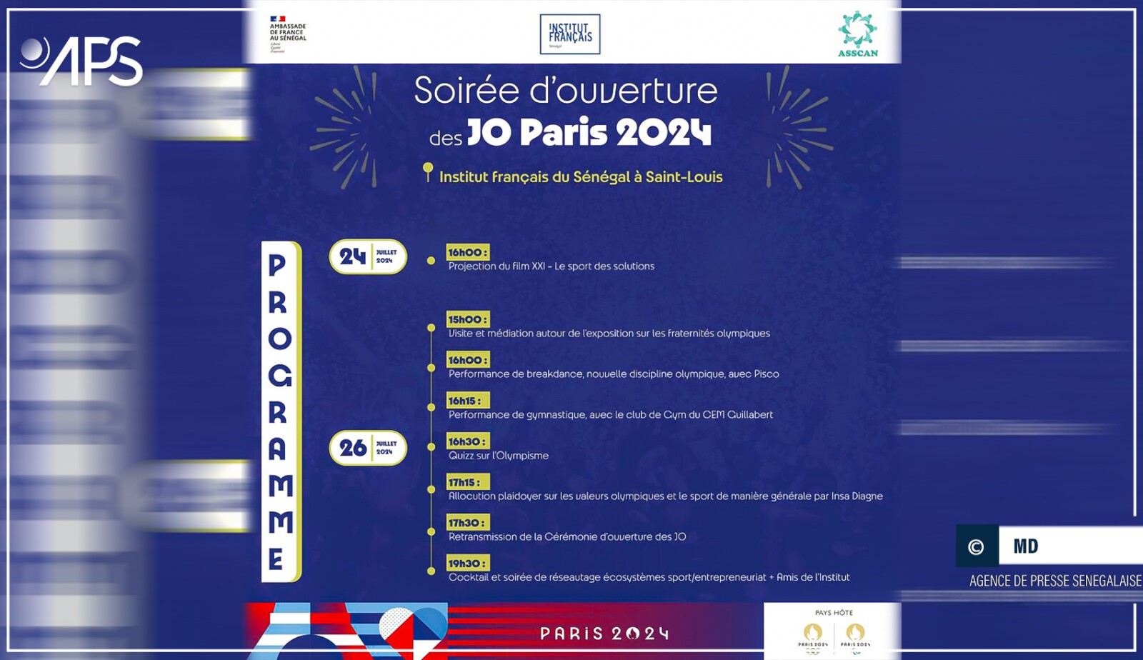 À Saint-Louis, l'institut français va abriter des activités pour célébrer le début des JO à Paris