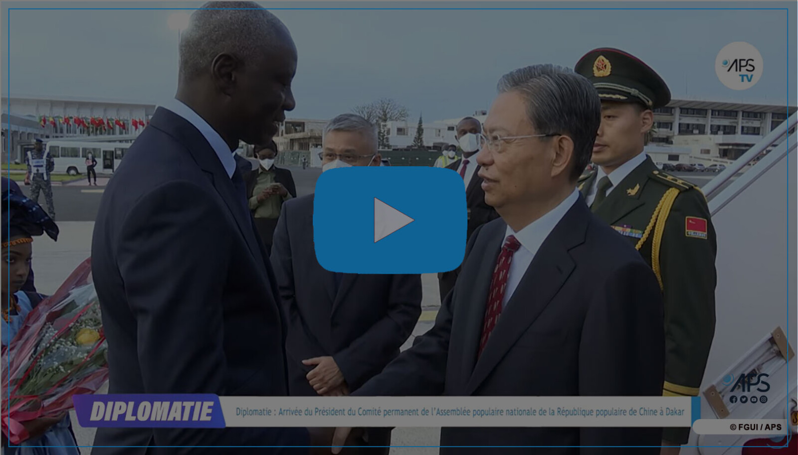 Arrivée du Président de l’Assemblée nationale de la République populaire de Chine à Dakar
