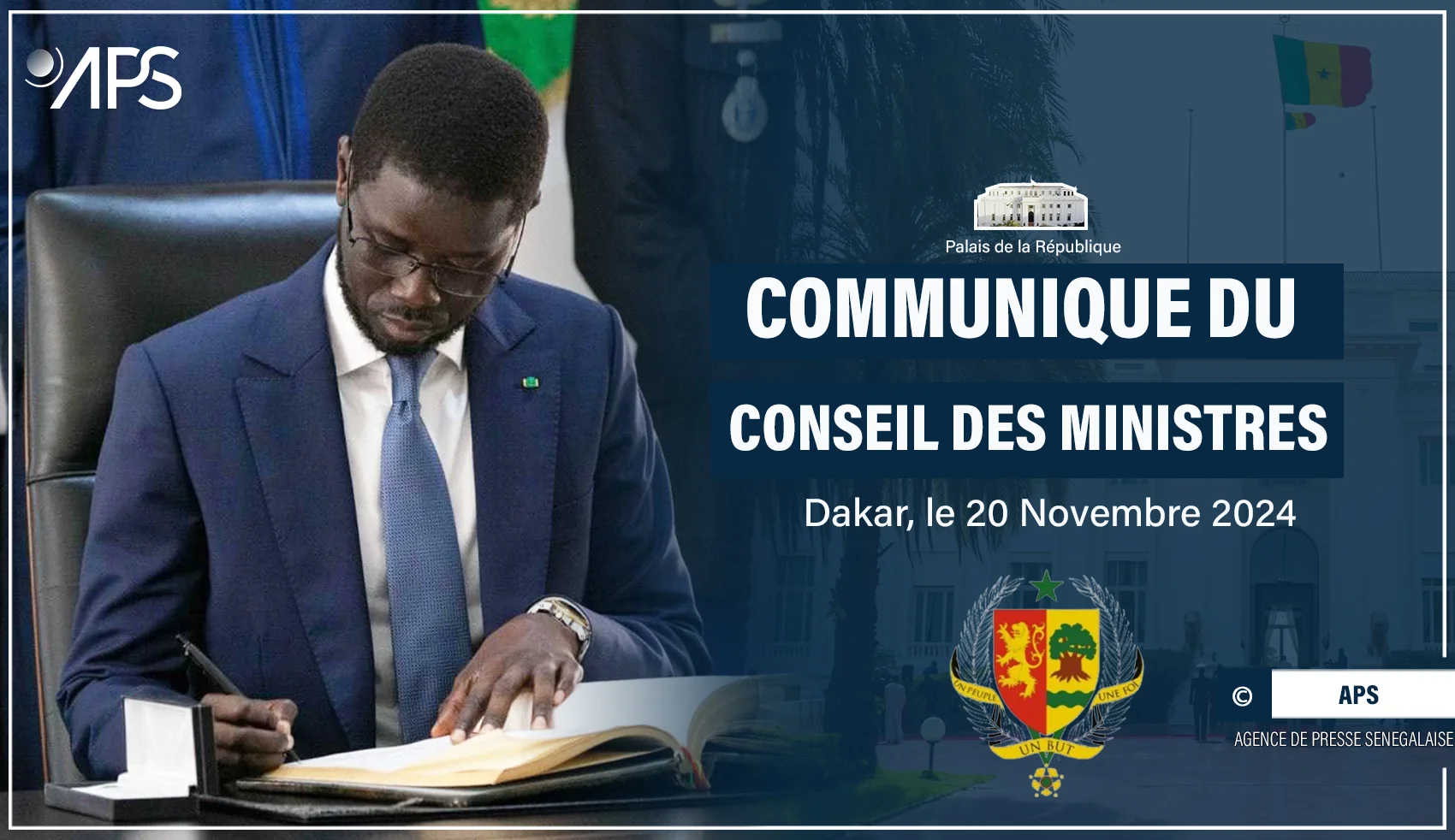 Le communiqué du Conseil des ministres du mercredi 20 novembre 2024