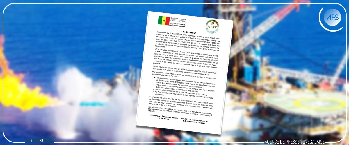 Le gouvernement sénégalais exige de BP ‘’une gestion rigoureuse’’ de la fuite de gaz au champ GTA