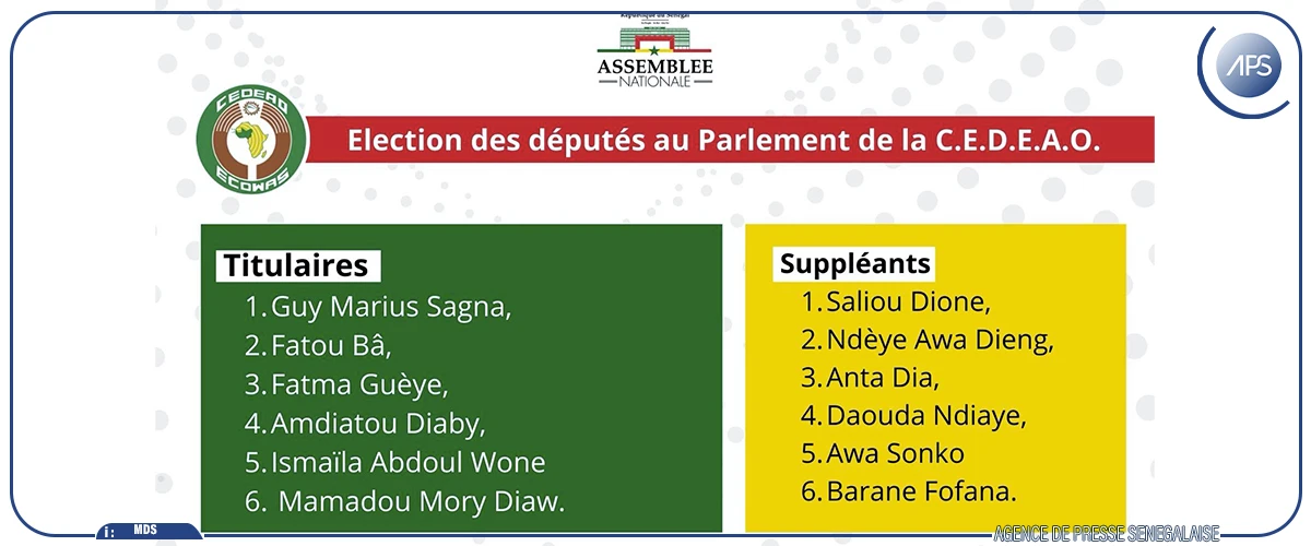 Parlement de la CEDEAO : les six représentants du Sénégal désignés