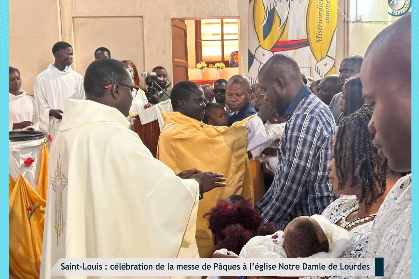 Saint-Louis : célébration de la messe de Pâques de l’église Notre Damle de Lourdes