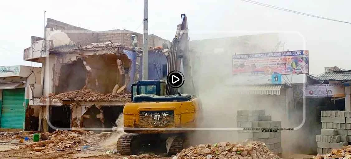 Touba : Démolition d’un bâtiment menaçant ruine au marché Ocass