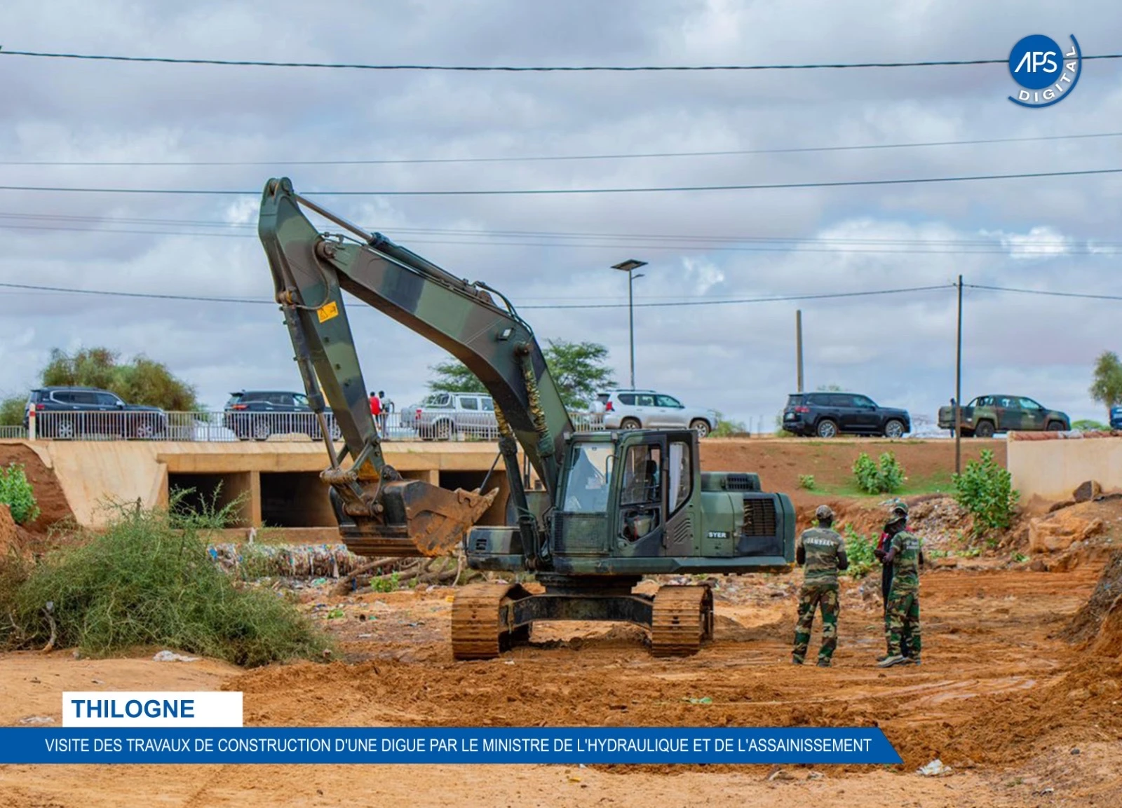 Thilogne : Visite des travaux de construction d'une digue par le ministre de l'hydraulique et de l'assainissement 