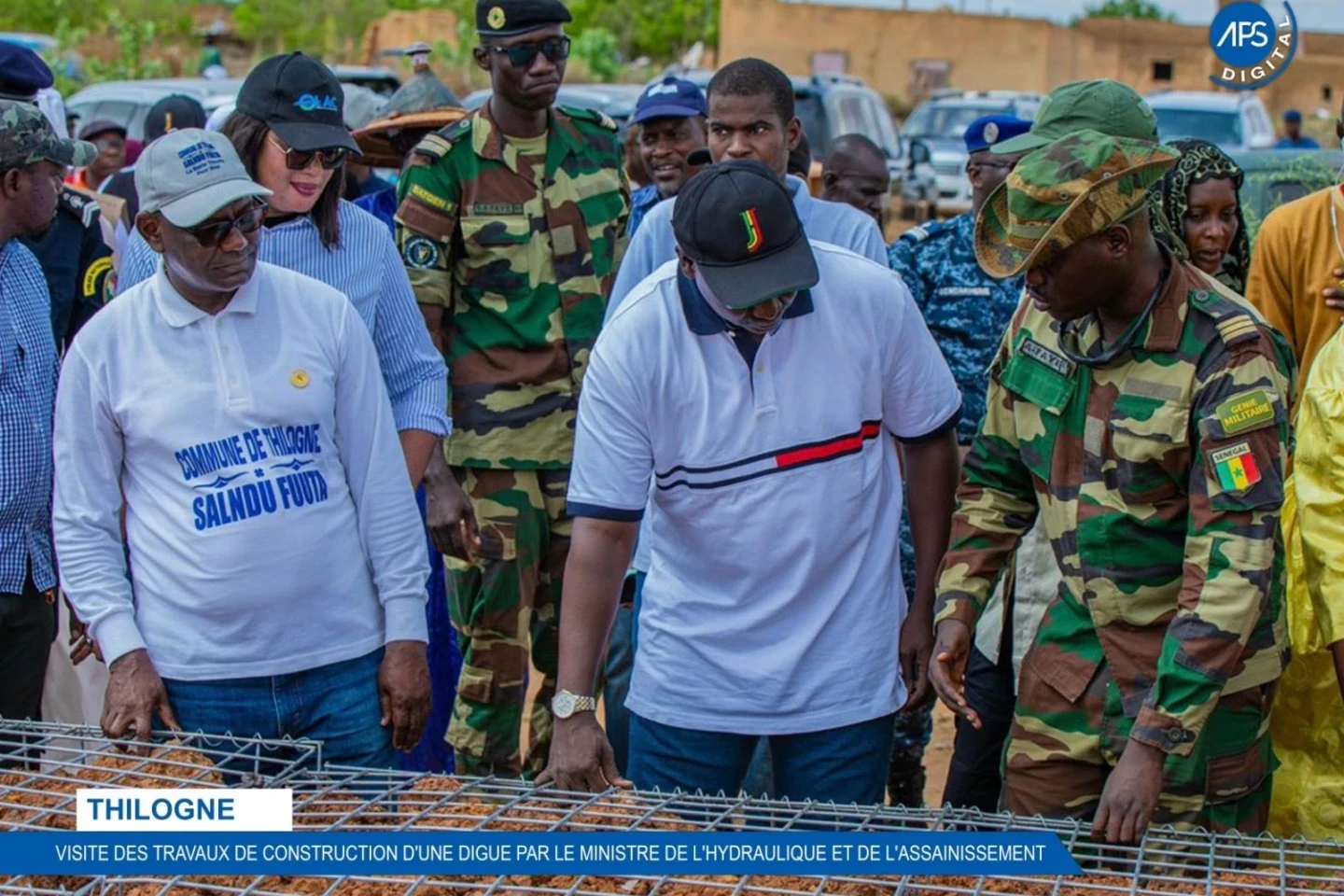 Thilogne : Visite des travaux de construction d’une digue par le ministre de l’hydraulique et de l’assainissement 