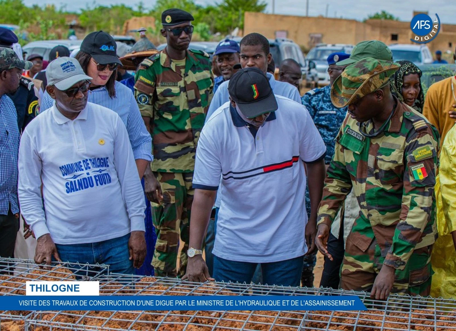 Thilogne : Visite des travaux de construction d'une digue par le ministre de l'hydraulique et de l'assainissement 