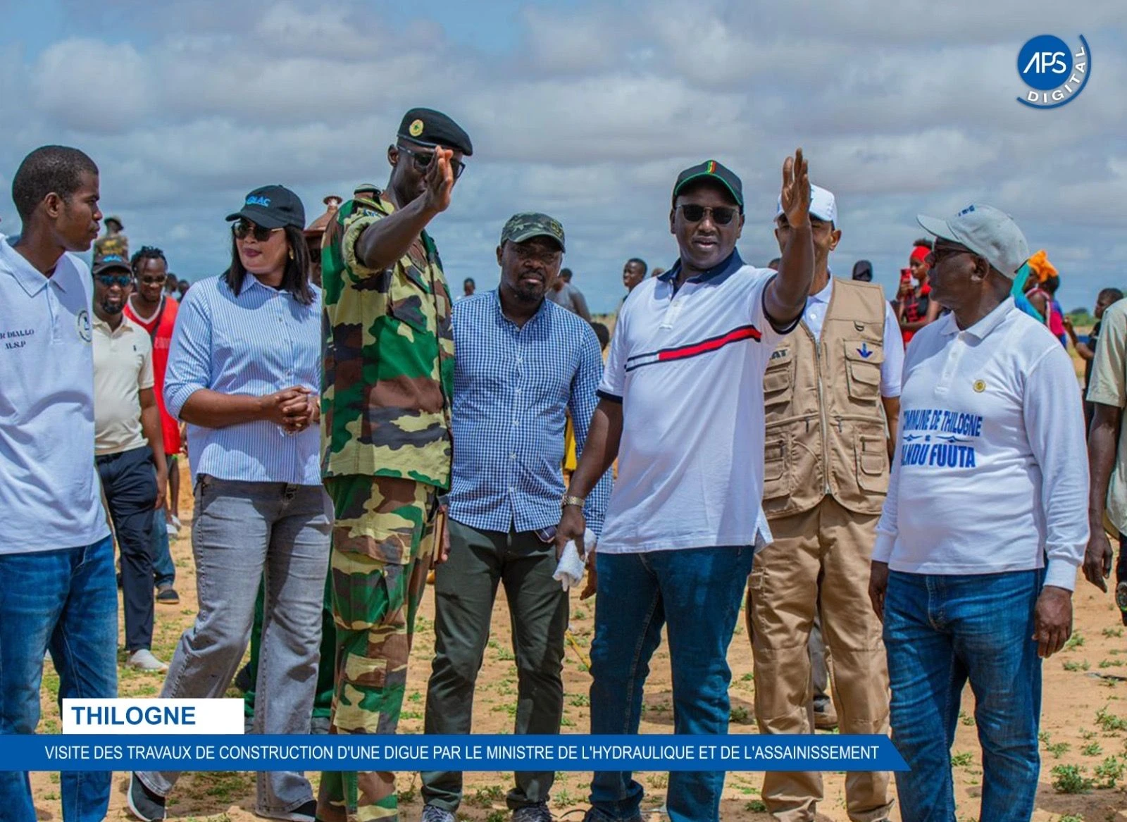 Thilogne : Visite des travaux de construction d'une digue par le ministre de l'hydraulique et de l'assainissement 