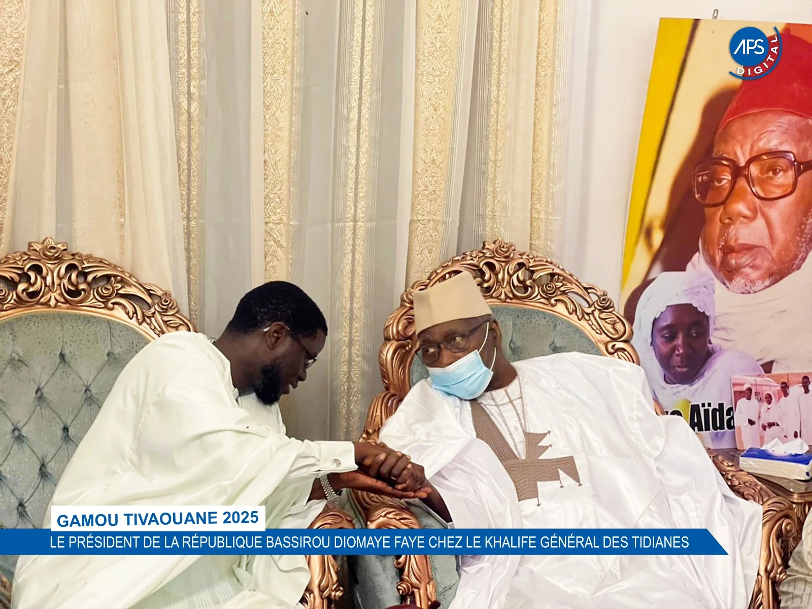 Gamou Tivaouane 2025 : Le président de la République Bassirou Diomaye Faye chez le Khalife Général des Tidianes