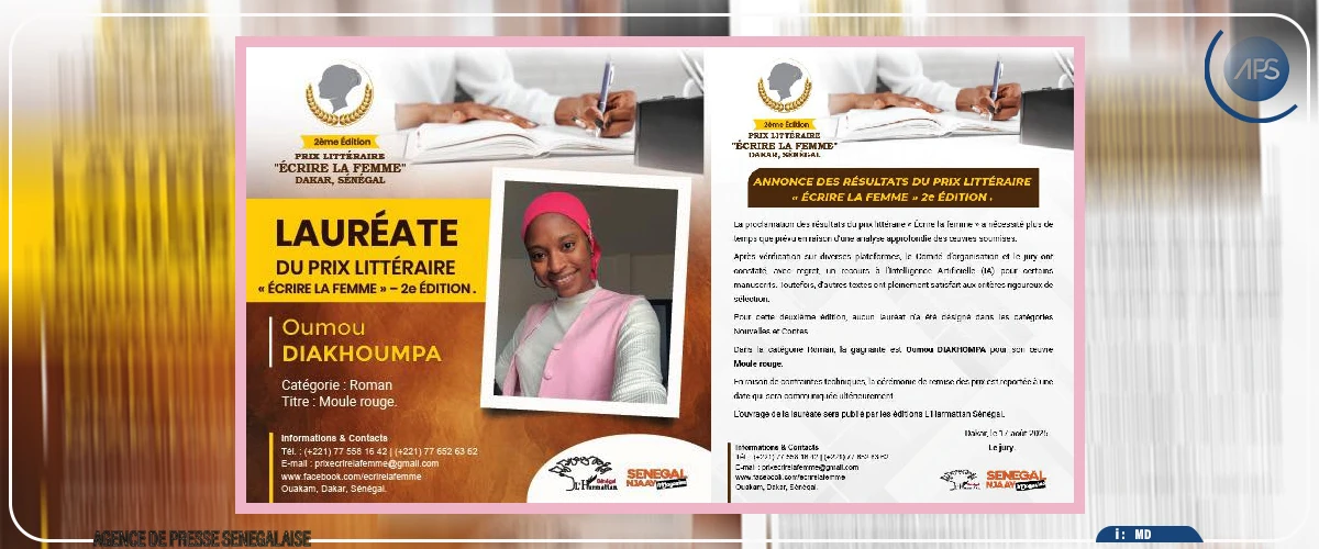 Le prix “Ecrire la femme” à Oumou Diakhompa pour son tapuscrit “Moule rouge”