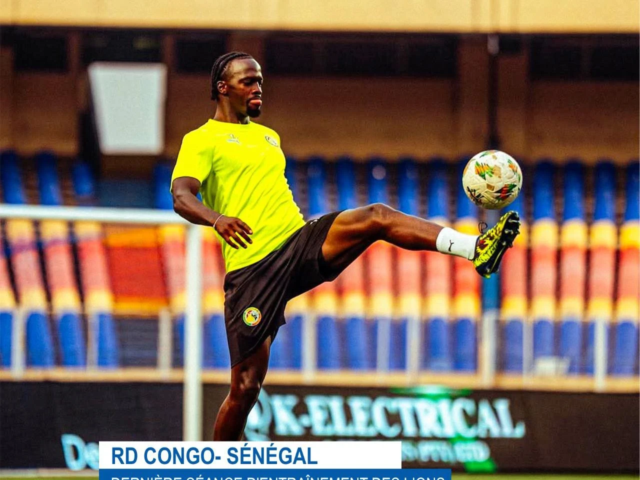 RD Congo – Sénégal : Dernière séance d’entraînement des lions au Stade des Martyrs 