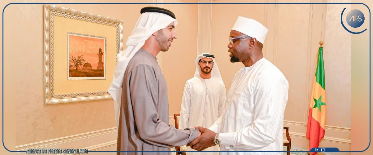 Ousmane Sonko reçu par Cheikh Mansour Bin Zayed Al Nahyan, le vice-président émirati