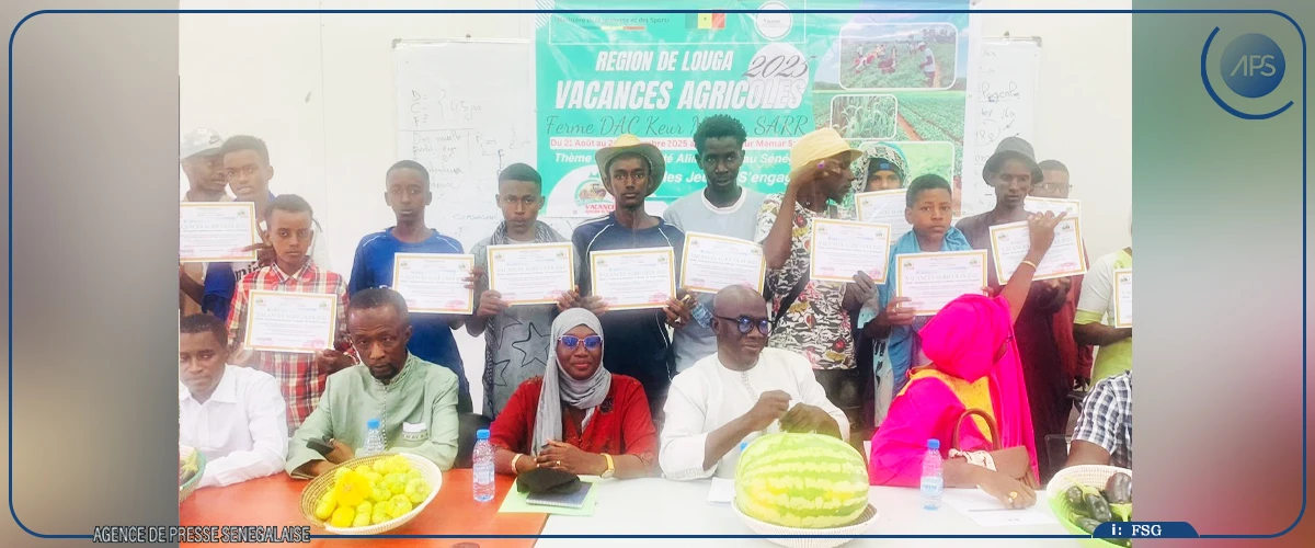 Louga : trente-cinq jeunes formés en agriculture reçoivent leurs attestations au DAC de Keur Momar Sarr