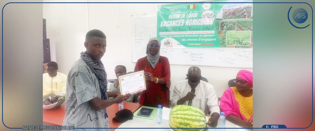 Louga : trente-cinq jeunes formés en agriculture reçoivent leurs attestations au DAC de Keur Momar Sarr
