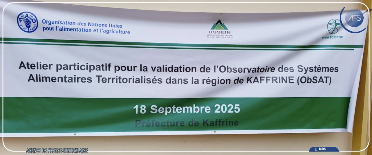Kaffrine: mise en place d'un Observatoire des systèmes alimentaires territorialisés
