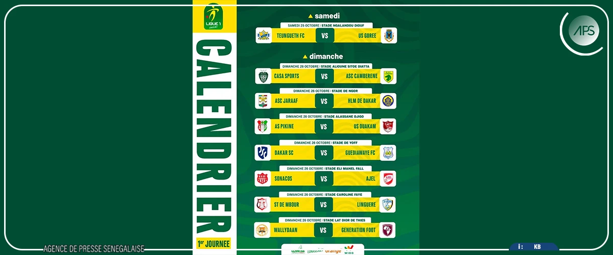 Teungueth-US Gorée et Pikine-USO, affiches phares de la première journée de Ligue 1