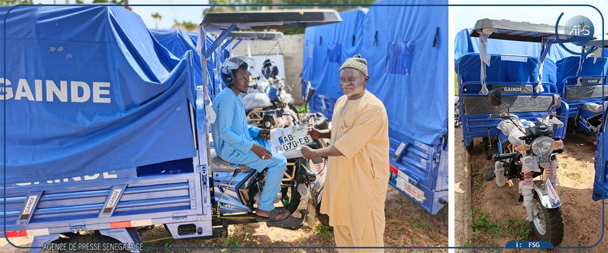 Kaffrine : 20 moto-tricycles remises aux entrepreneurs des foyers améliorés