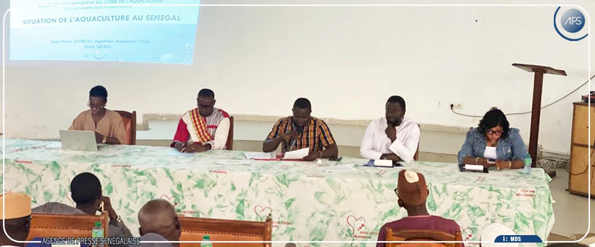 Ziguinchor : des acteurs aquacoles sensibilisés sur le futur Code de l’aquaculture