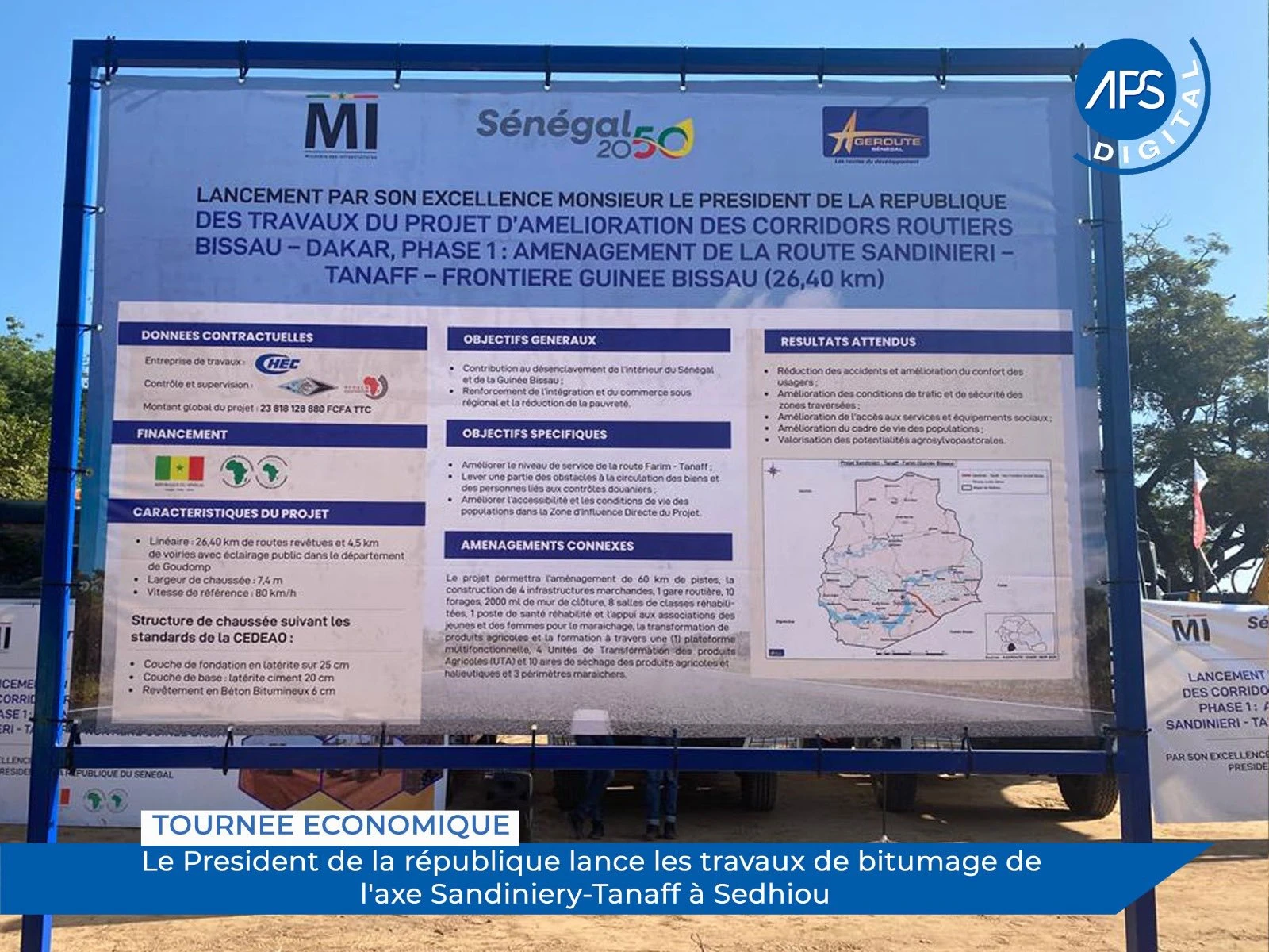 Tournée économique : Le Président de la république lance les travaux de bitumage de l'axe Sandiniery-Tanaff à Sédhiou