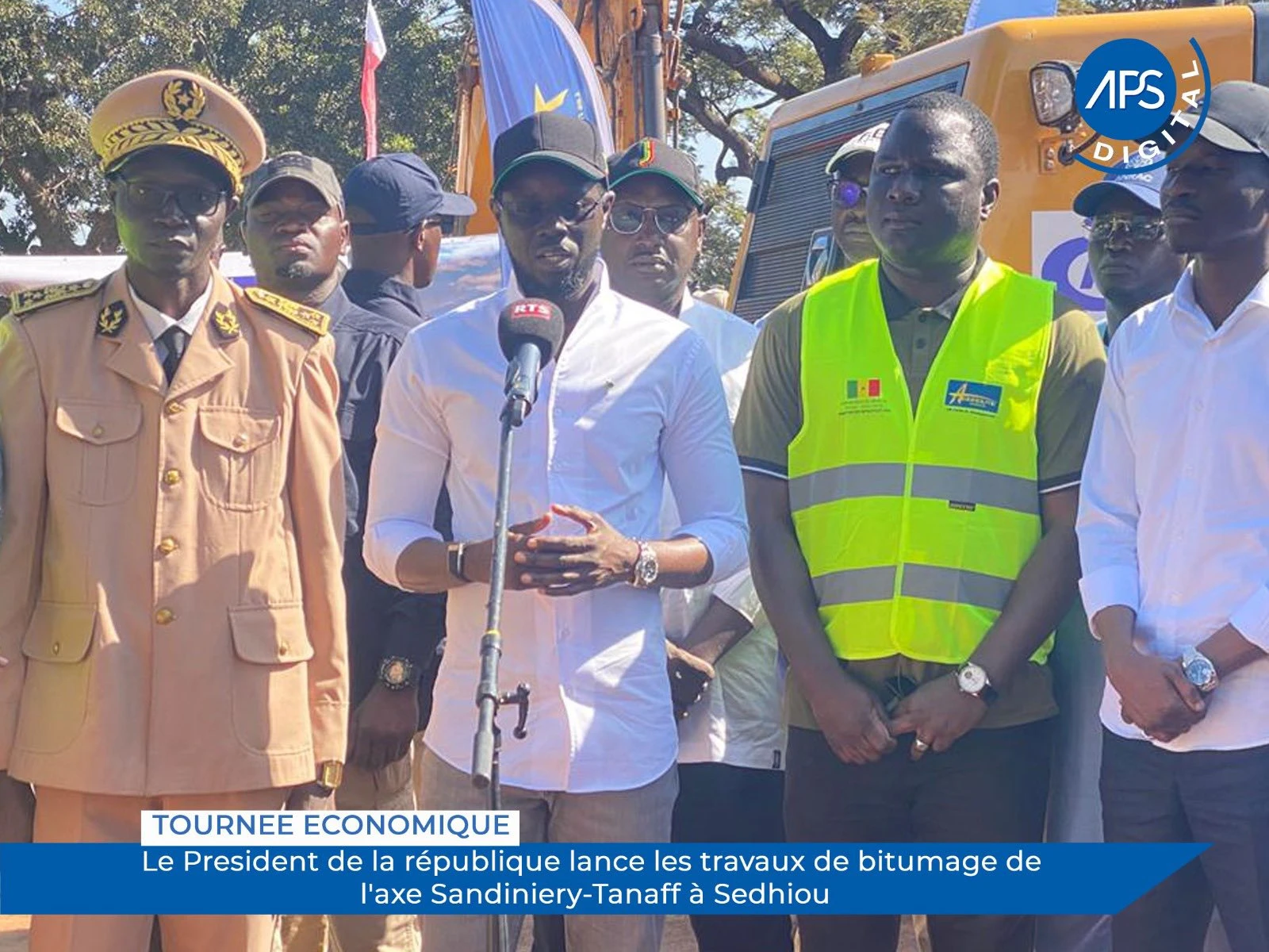 Tournée économique : Le Président de la république lance les travaux de bitumage de l'axe Sandiniery-Tanaff à Sédhiou
