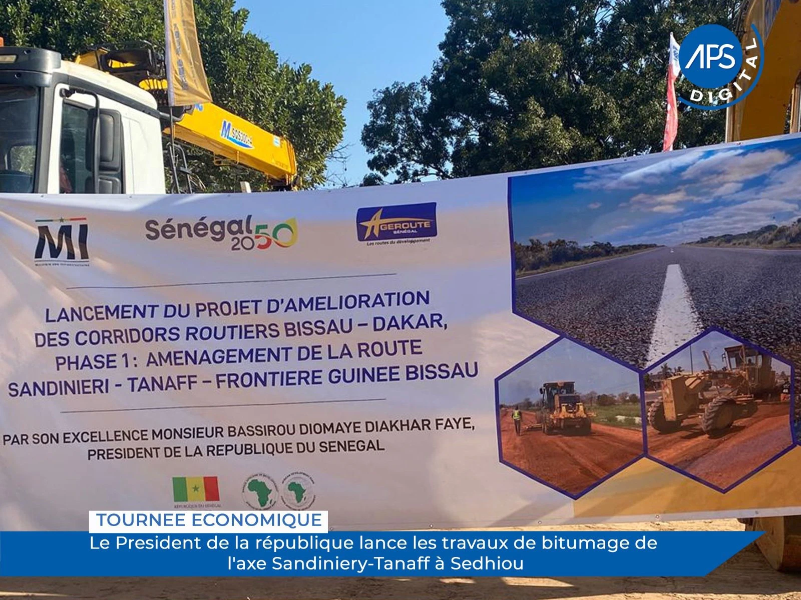 Tournée économique : Le Président de la république lance les travaux de bitumage de l'axe Sandiniery-Tanaff à Sédhiou