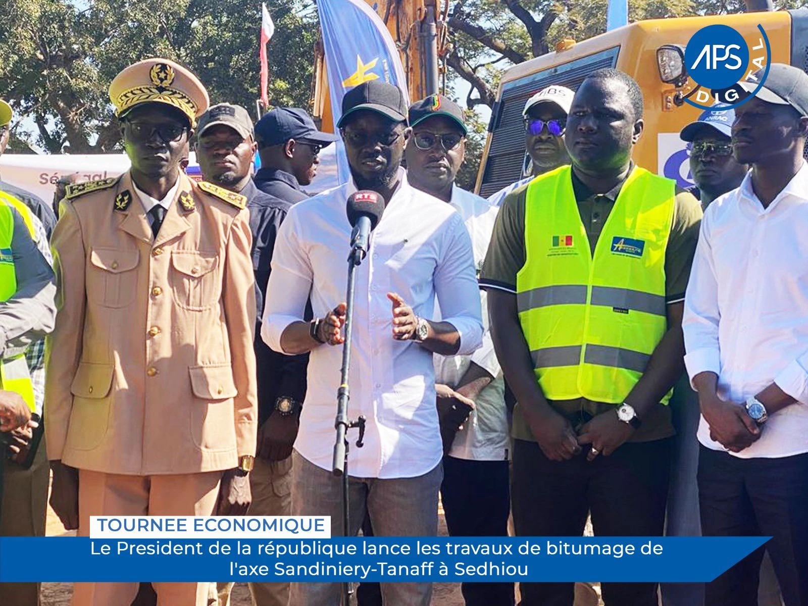 Tournée économique : Le Président de la république lance les travaux de bitumage de l'axe Sandiniery-Tanaff à Sédhiou