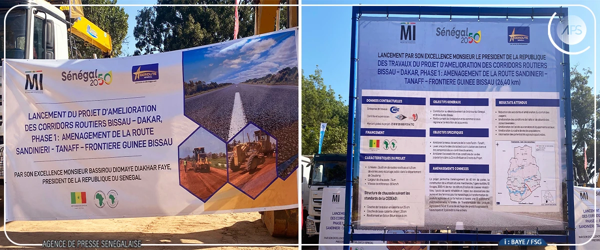 Bassirou Diomaye Faye lance les travaux de la route reliant Sandiniéri à la Guinée-Bissau