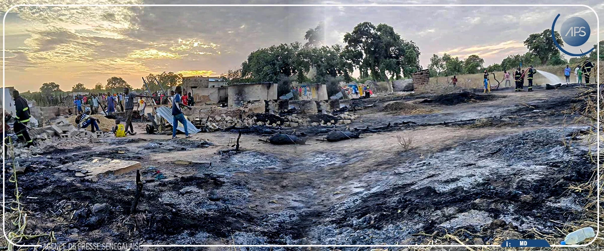 Un incendie ravage trois maisons à Lour Escale, dans la région de Kaffrine