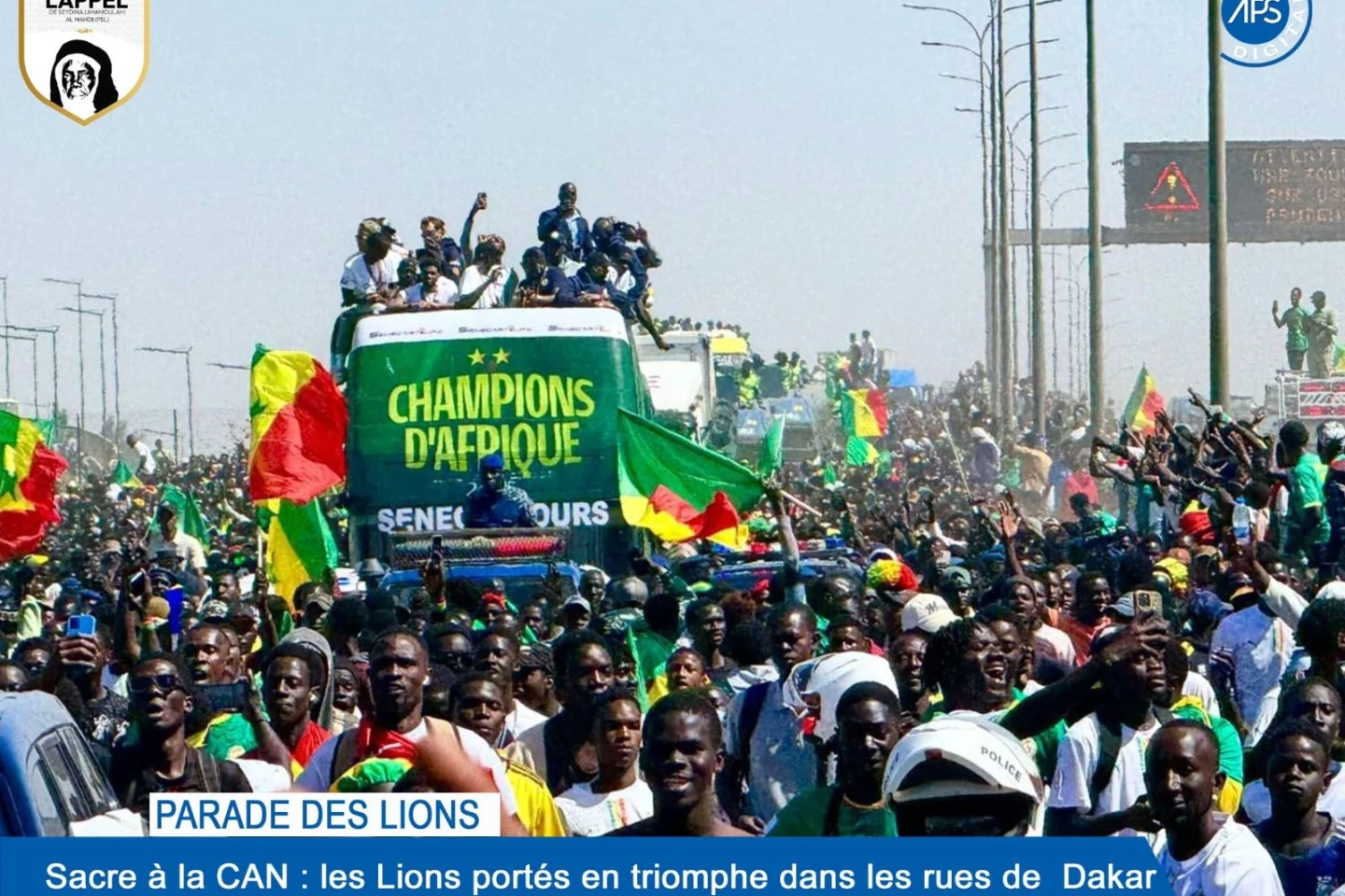 Sacre à la CAN : les Lions portés en triomphe dans les rues de Dakar