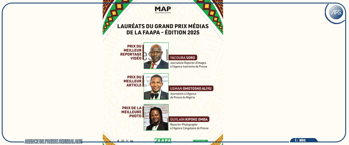 Les Grands Prix de la FAAPA 2025 remis à des journalistes ivoirien et nigérian et à un photographe congolais