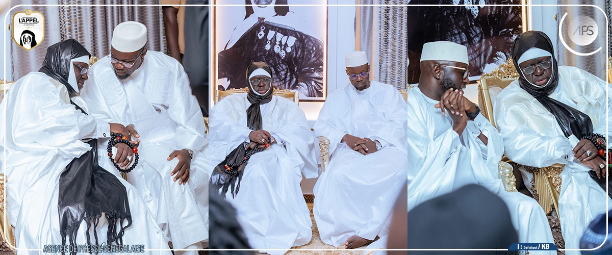 Malick Ndiaye et Ousmane Sonko rendent visite au khalife des layènes