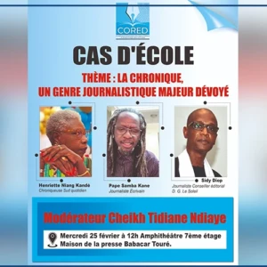 Le CORED organise un ''cas d'école'' sur la chronique, mercredi