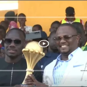 Le trophée de la Coupe d'Afrique des nations, remporté lors de la 35e édition de la compétition