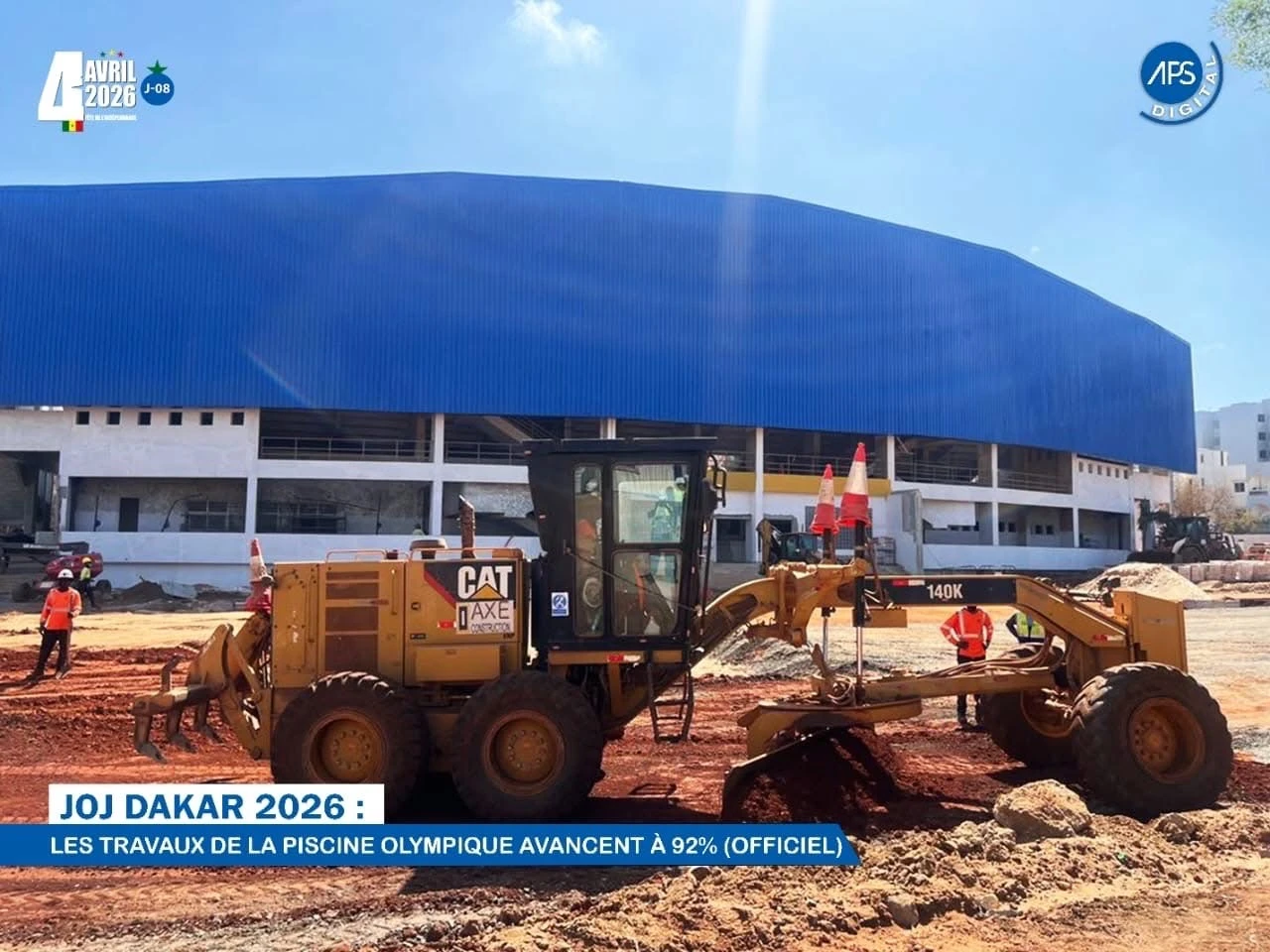 JOJ Dakar 2026 : les travaux de la piscine olympique avancent à 92% (Officiel)