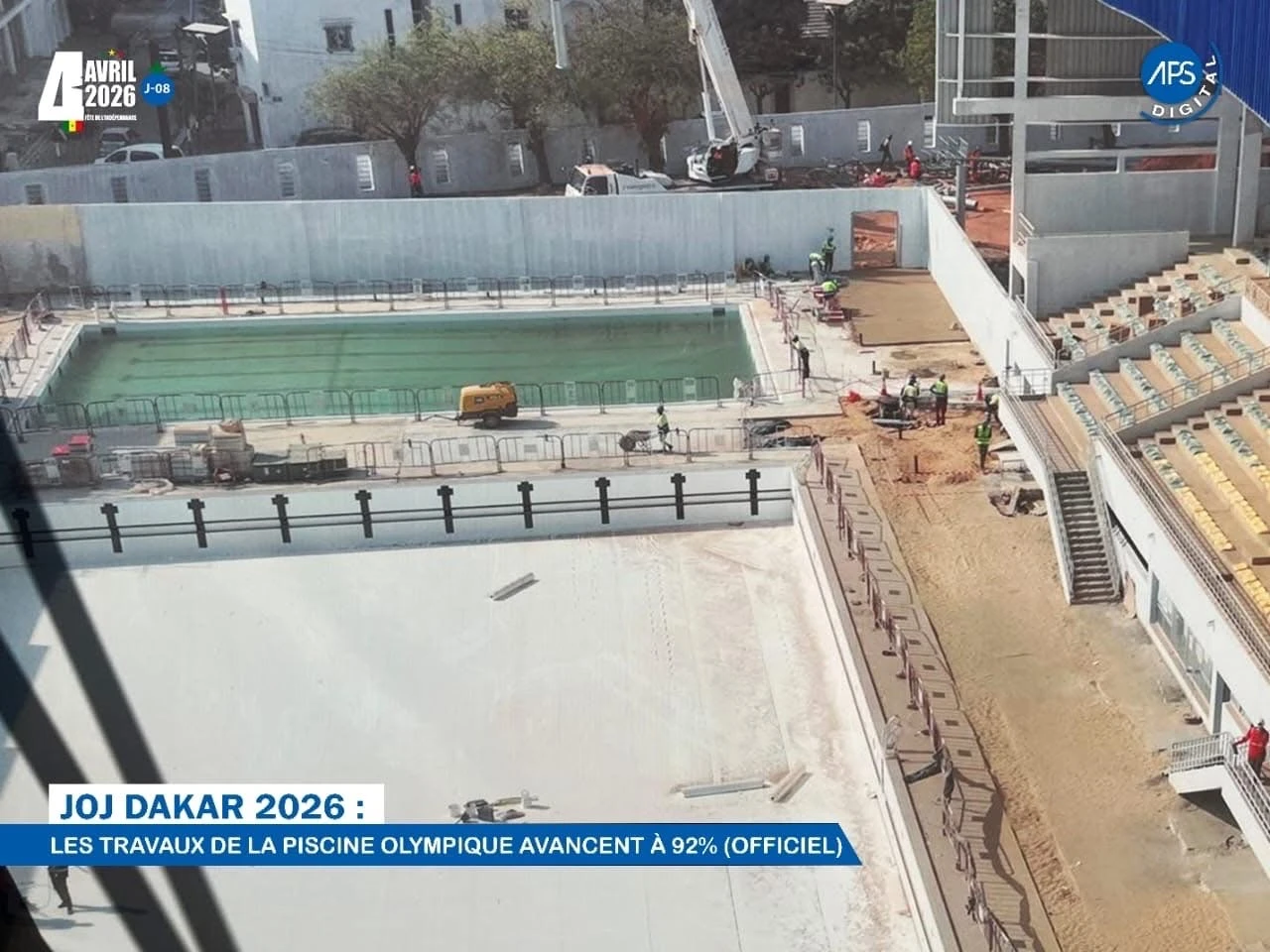 JOJ Dakar 2026 : les travaux de la piscine olympique avancent à 92% (Officiel)