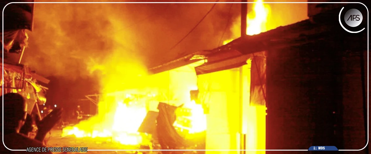 Un incendie ravage plusieurs magasins et boutiques au marché central de Mbour