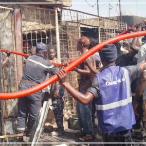Plusieurs cantines ravagées par un violent incendie au marché central de Kaffrine