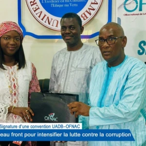 Signature d’une convention UADB–OFNAC : un nouveau front pour intensifier la lutte contre la corruption