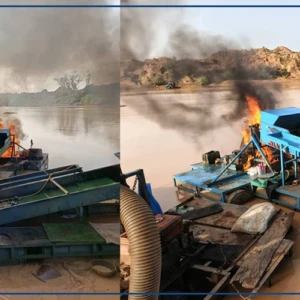 Saraya : 32 dragues neutralisées dragues à Sansamba, sur la Falémé