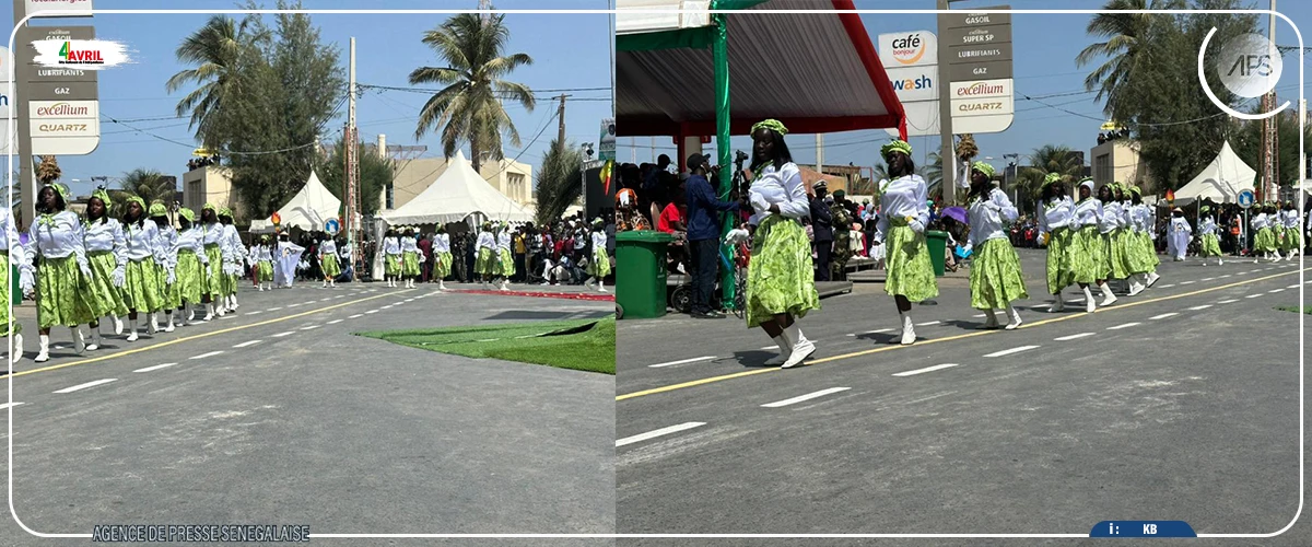 Saint-Louis : prestation tout en couleurs des majorettes du lycée Ameth Fall pour l’ouverture du défilé civil
