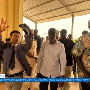 Podor : Visite de travail du secrétaire d'état aux coopératives et à l'encadrement paysan, Alpha Ba