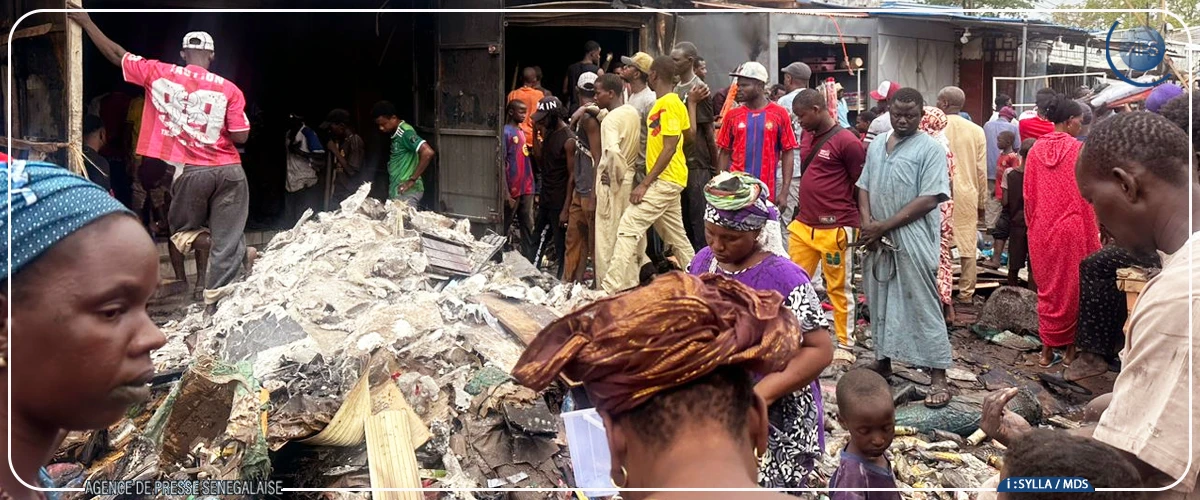 Un incendie ravage trois cantines au marché central de Tambacounda